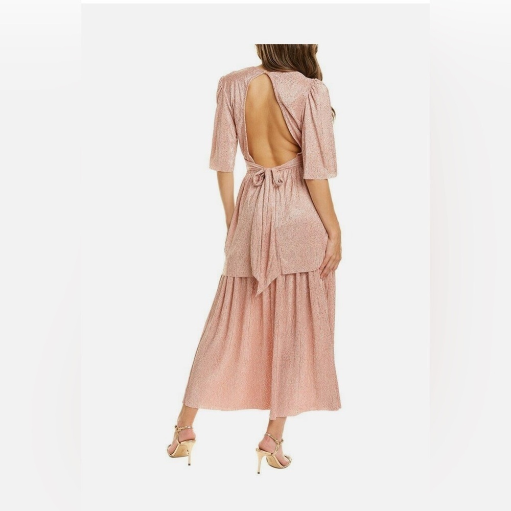 Sabina Musayev pink shimmering Maxi Dress OS - Picture 3 of 13